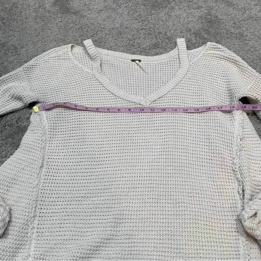 Free People Ivory Moonshine Cold Shoulder Sweater Size M